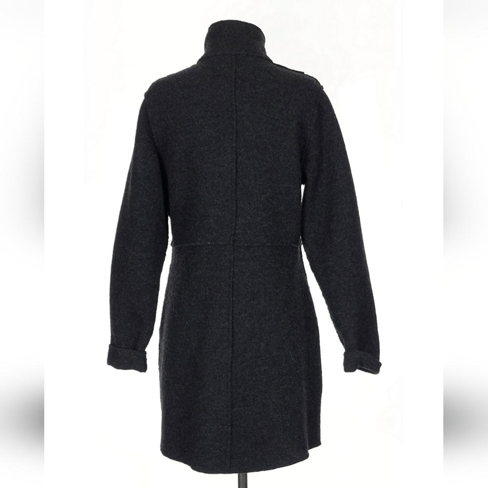 Theophilus Charcoal 100% Wool Coat Size Small - Picture 2 of 6